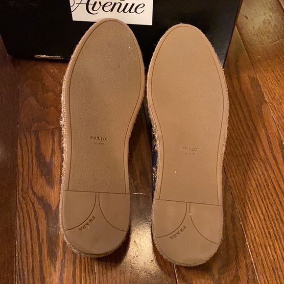 PRADA espadrilles/flats gold and navy, size 40 - Picture 4 of 7